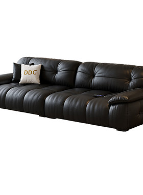 DDC中古风头层牛皮沙发高端大气