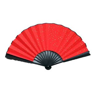 宣纸折扇彩色鎏金扇面10寸墨绿红蓝黑竹扇古风毛笔书画空白扇子用