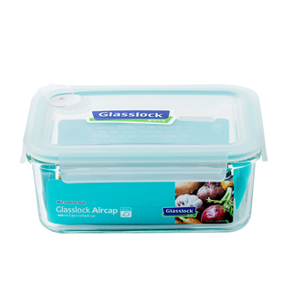 glasslock进口分隔微波炉保鲜盒耐热玻璃饭盒密封盒长方形便当盒