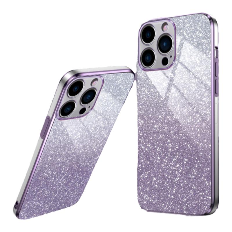 适用苹果15手机壳新款渐变闪粉女神款iPhone13pro max全包防摔14promax保护套女款12网红潮牌7/8/