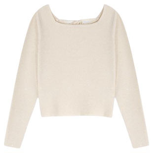 LOWRYS FARM针织衫女2025冬季新款简约宽松系带长袖毛衣591244