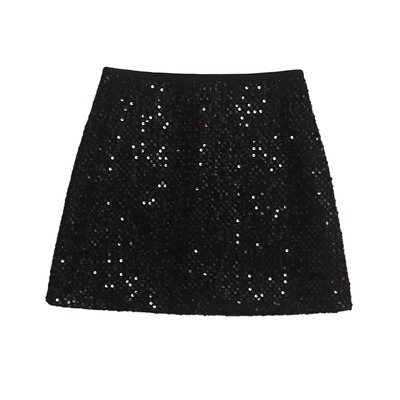 短裙A型小香风亮片半身裙