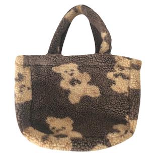 日韩可爱小熊毛绒手拎包时尚百搭大容量手提包简约单肩包包女学生