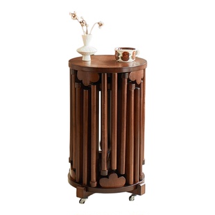 实木可叠放凳子茶几组合圆凳叠叠乐餐桌待客备用凳带滑轮折叠椅子