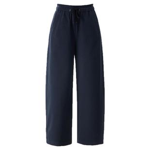 休闲运动裤弯刀裤女春季2026新款九分阔腿裤卫裤藏蓝色小个子裤子