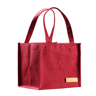 大号红色棉麻布手提袋普洱茶通用外卖购物礼品袋印字logo加厚定做