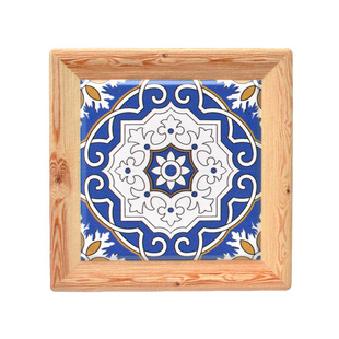 旧日时光欧式复古杯垫陶瓷隔热垫怀旧小花砖桌面保护防磨瓷砖杯垫