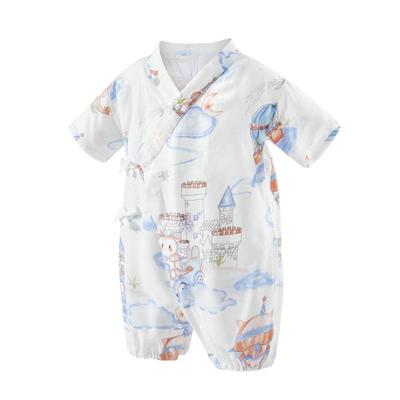 贝肽斯连体衣夏季竹棉纱布睡衣