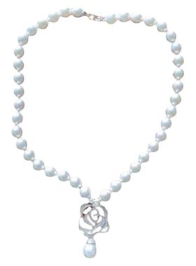 母贝仿珍珠正圆强光花式锁骨项链