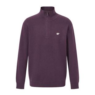 【冬季新品】GOLDEN BEAR/金熊 新款男装上衣薄绒立领针织衫