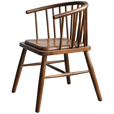 北欧实木餐椅扶手简约温莎椅书房