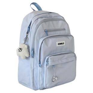 茶话会简约百搭ins双肩包女 大容量高中学生初中生书包电脑背包男