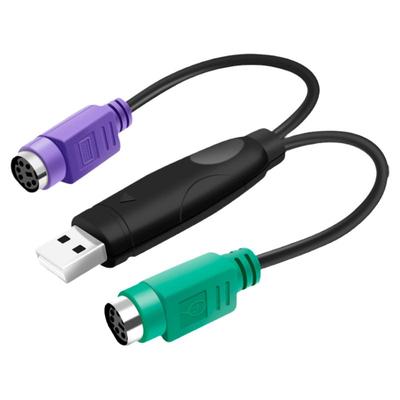 鼠标键盘电脑圆口圆头ps2母转USB公接口转换器PS2转usb转接线