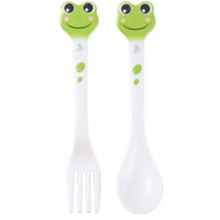 宝宝勺子学吃饭23岁创意可爱卡通长柄幼儿园家用训练儿童勺叉餐具