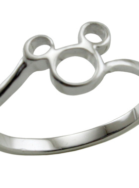 s925纯银镂空米奇可爱甜美风戒指