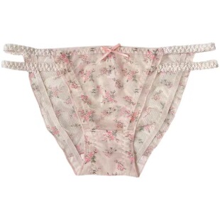 *置身花园中*甜美纯欲碎花内裤女透气细带缕空日系清新少女三角裤