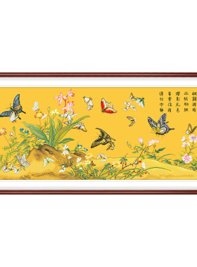 百蝶图十字绣新款客厅名画