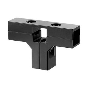 25不锈钢方管连接件铝合金黑色二通三通四通接头免焊接货架固定件