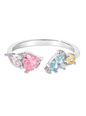 DODOGOGO爱心彩锆开口戒指女