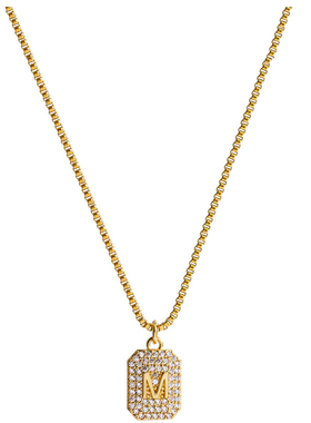 字母方牌钛钢轻奢锁骨链女