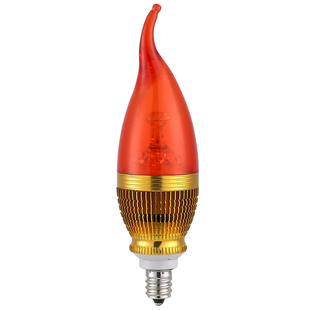 红色LED供佛灯泡神台财神蜡烛节能灯E12E14小螺口E27省电1W3W红光