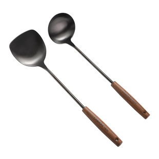 德国戴德不锈钢长柄锅铲汤勺家用厨房炒菜铲子舀汤用勺镀钛设乡味