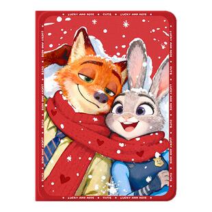 适用苹果ipad11保护壳ipadair7疯狂动物城ipadpro新年ipadmini6带笔槽air5迷你4磁吸3平板保护套2/1雪地朱迪