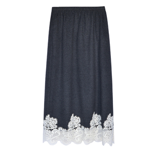 因由 时髦博主纸片人羊毛衬衫外套蕾丝半裙时尚套装女秋冬二件套