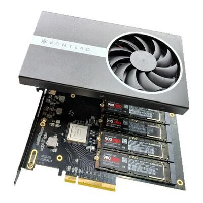 3005K PCIe Gen4 x8转M.2 4盘NVMe 4槽固态硬盘软阵列卡转接卡