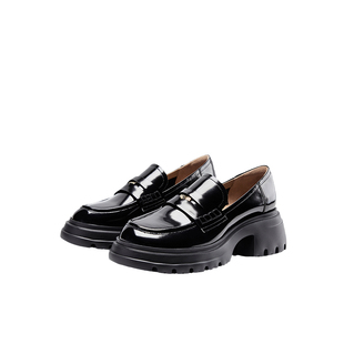 书书同款Nine West/玖熙曼特宁金币厚底乐福鞋女夏季新款羊皮单鞋