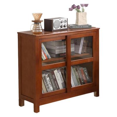 餐边柜实木碗柜书柜客厅低柜收纳置物柜玻璃推拉门靠墙小柜子矮柜