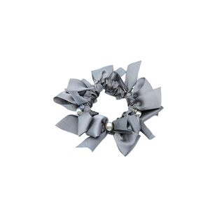 韩系复古丝带蝴蝶结发绳女轻奢小众高级感珍珠发圈扎马尾皮筋头绳