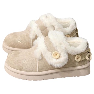 回力毛绒雪地靴女款2026新款冬季加绒保暖厚底短靴加厚棉鞋休闲鞋