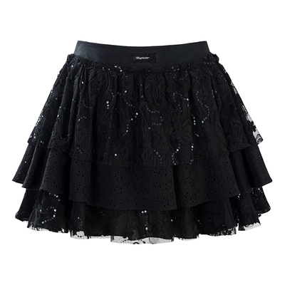 UNIFREEPLUS大码高腰蕾丝短裙