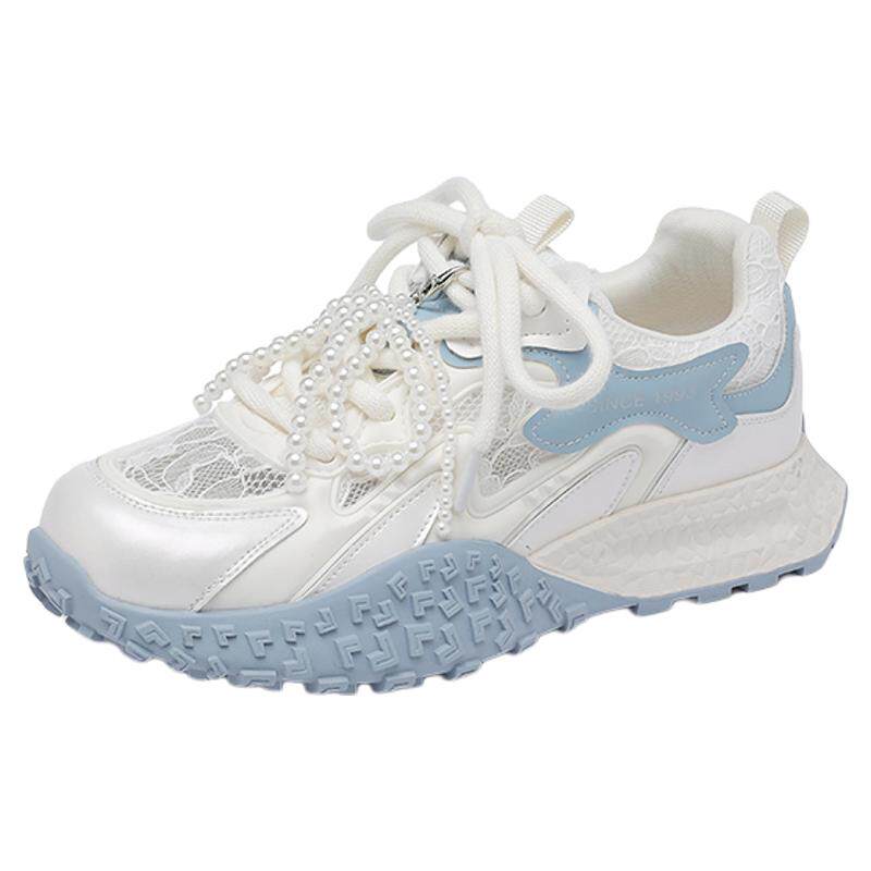 星期六薄款阿甘鞋运动蕾丝小白鞋