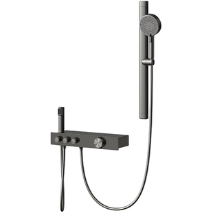 箭牌淋浴花洒套装枪灰淋浴器背喷花洒简易浴缸水龙头家用增压喷头