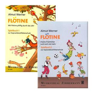 维尔纳竖笛演奏曲集1-2 全套共两册 原版乐谱书 Werner Almut Flotine Mit Flotine pfiffig durch das Jahr ZM36300/ZM36310