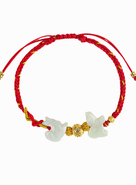 麦灵玲玲2026年属马三合鸿运当头红绳手链羊饰物生肖佩戴手绳包挂