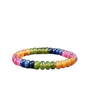 精品碧玺手链女旺夫石巴西七彩细多三圈彩虹手串生日礼物收藏级