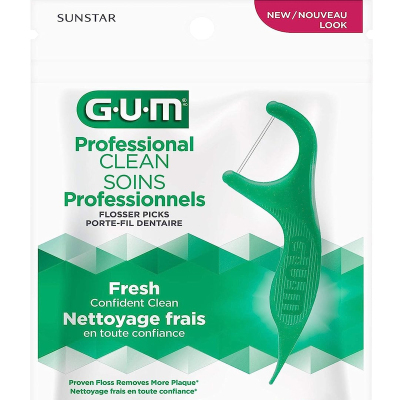 GUM进口圆线牙线棒含氟薄荷味