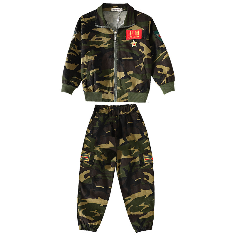 儿童迷彩服套装男童特种兵衣服纯棉军训运动会服装男孩军装演出服