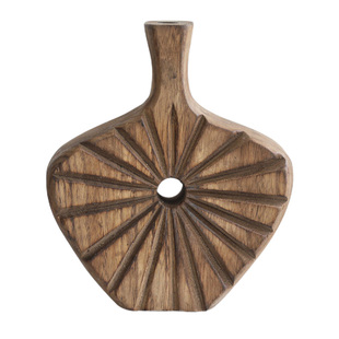 一枝花原木花瓶复古做旧风实木高级感创意客厅玄关摆件侘寂风装饰