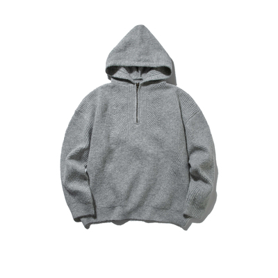 简约纯色套头连帽休闲宽松毛衣