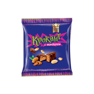 进口俄罗斯紫皮糖KPOKAHT杏仁巧克力夹心糖休闲零食喜糖250g