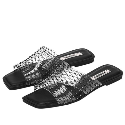 73hours揉碎银河时尚水钻凉拖鞋