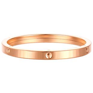 TSL谢瑞麟18K金戒指玫瑰金ins风指环素圈彩金单戒AH185