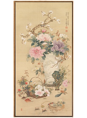 入户玄关新中式风走廊尽头挂画