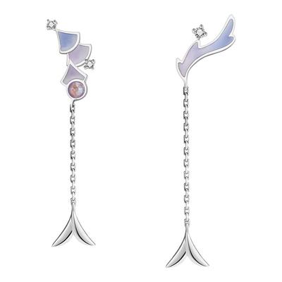 花芽原创龙女s925纯银耳钉