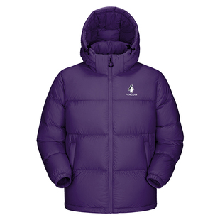 企鹅热能雪泡芙90鸭绒羽绒服女冬季新款加厚连帽短款面包服外套男