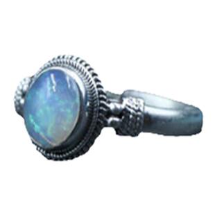 尼泊尔手工银饰品珍珠欧泊月光石葡萄托帕石戒指女开口复古民族风